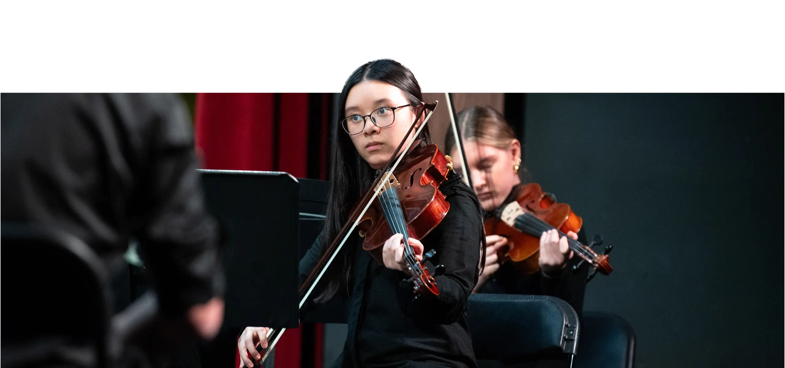 Student playing violin