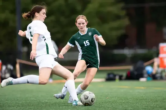 Student athletes playing soccer game