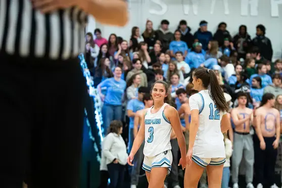 Student athletes at basketball game