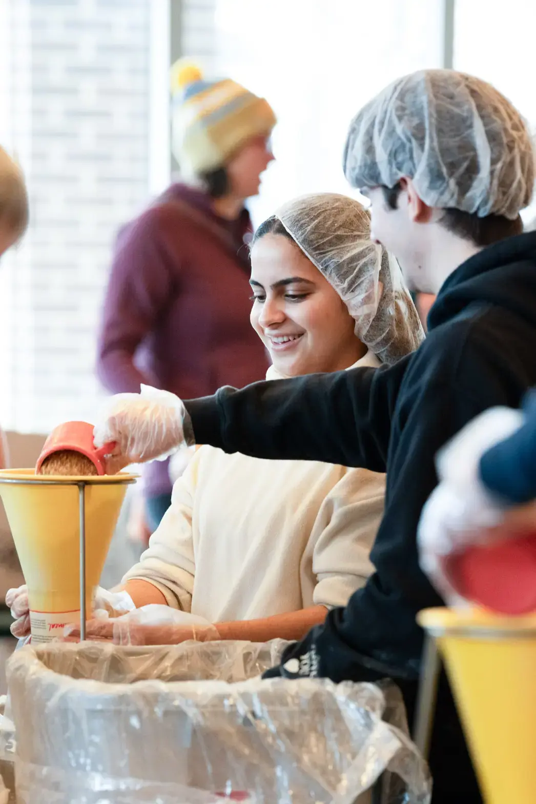 Students preparing food