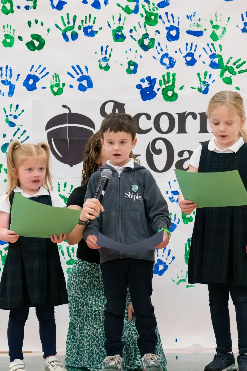 Lower school students giving presentation