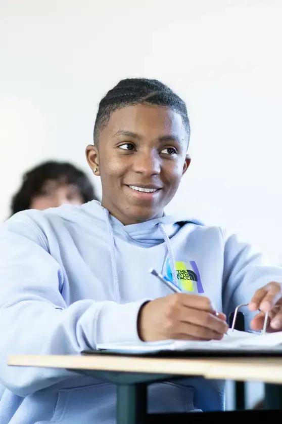 Student listening in class