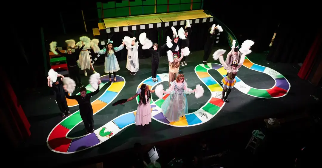 Students performing play