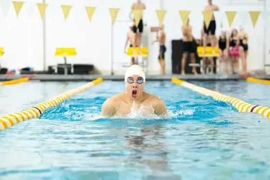 Student using shipley facilities pool
