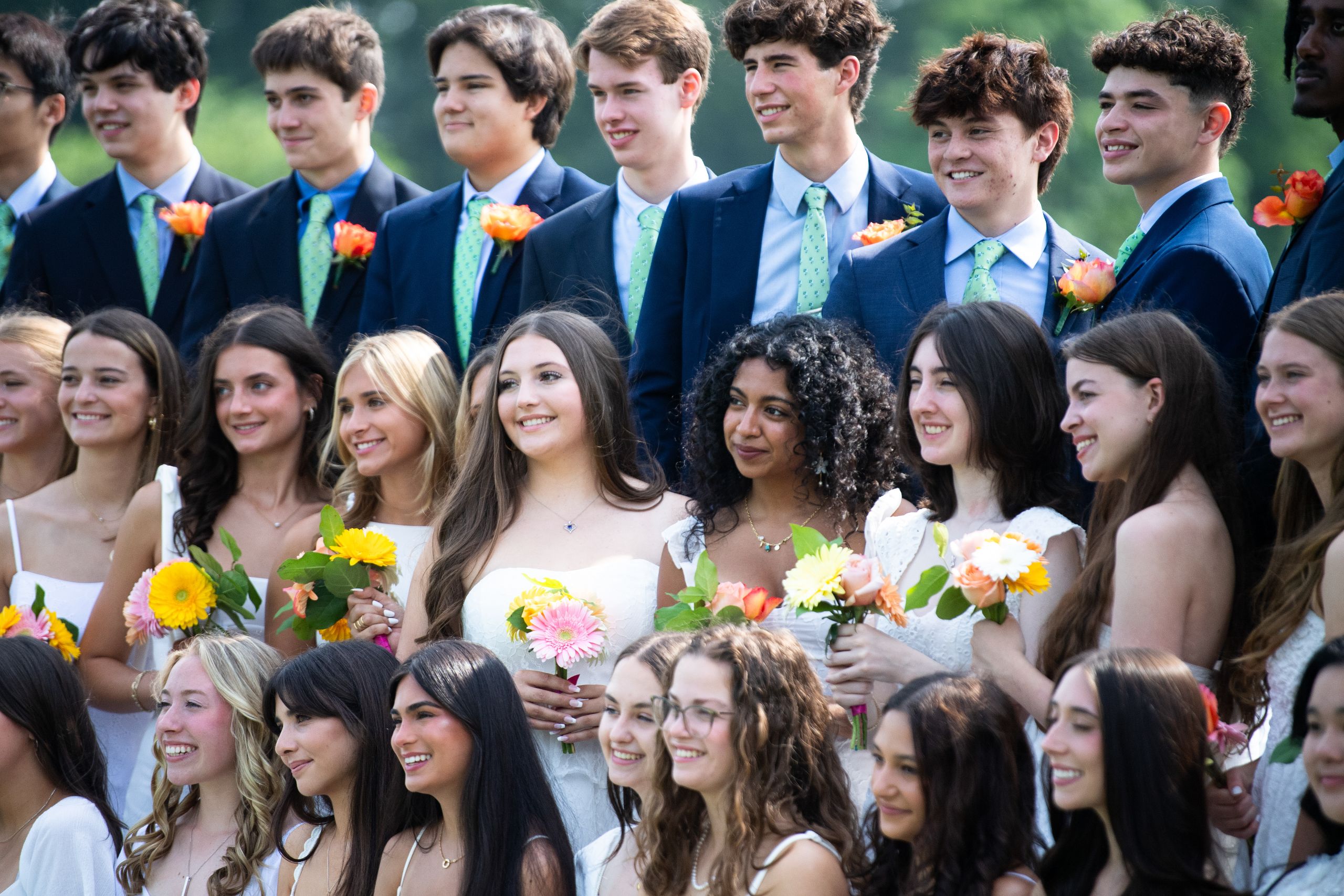 smiling graduates of The Shipley School at commencement 