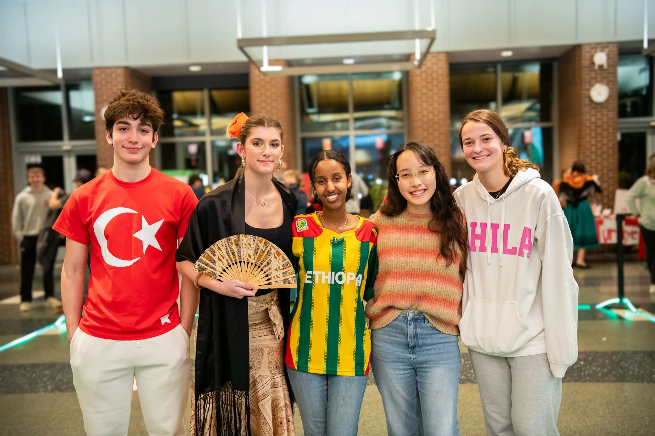 Diverse group of students on culture dest day