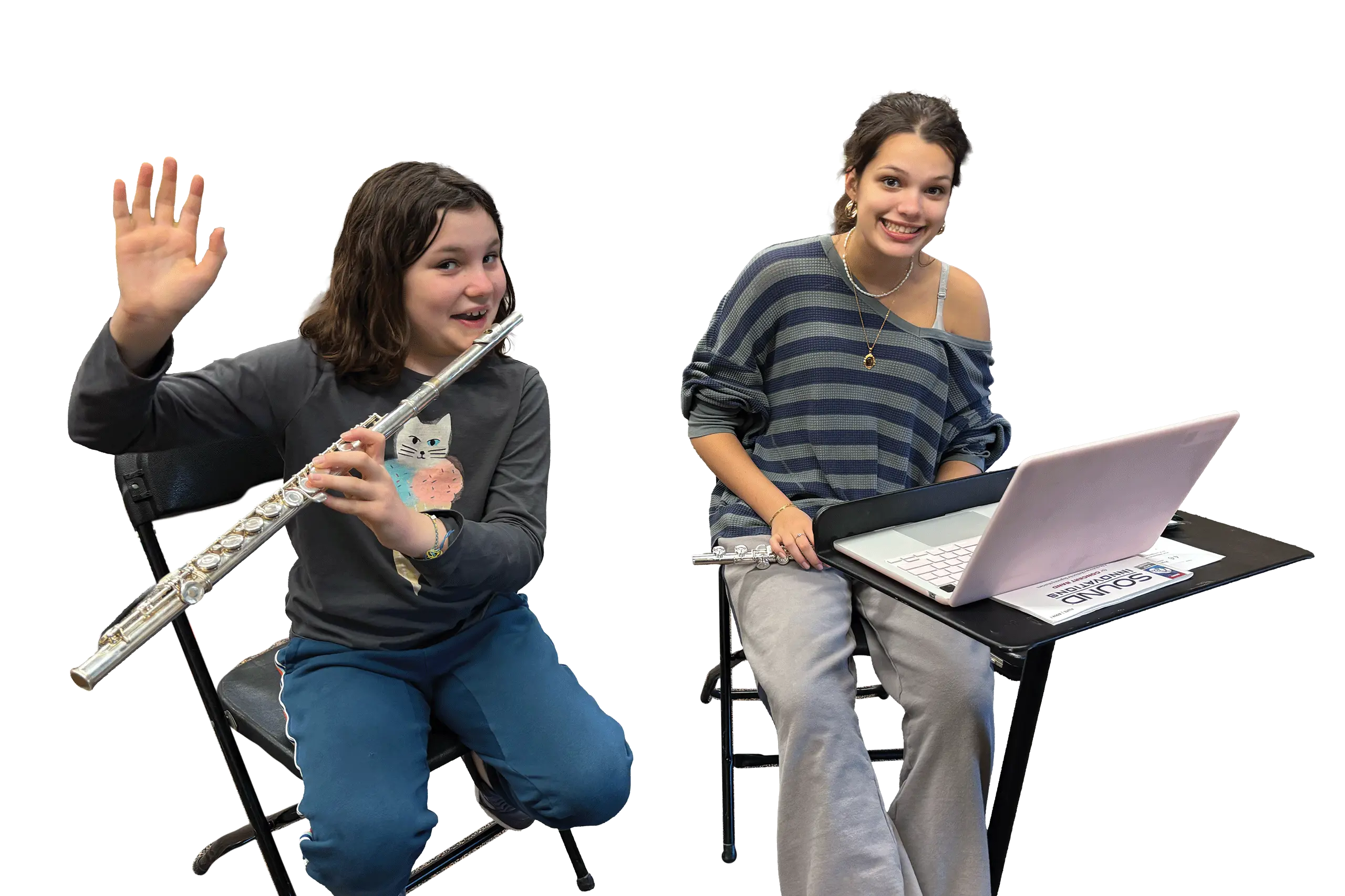 Students playing instruments