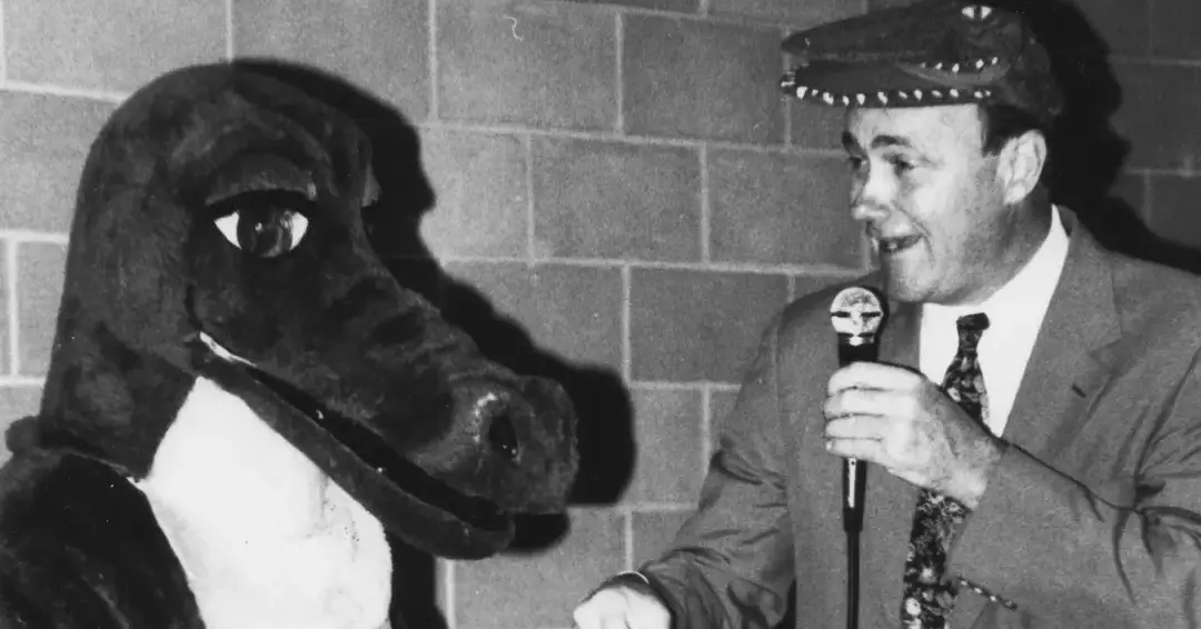 Gray Gruber with Shipley school mascot