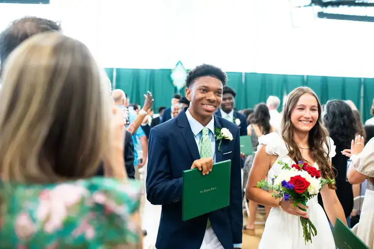Students at graduation