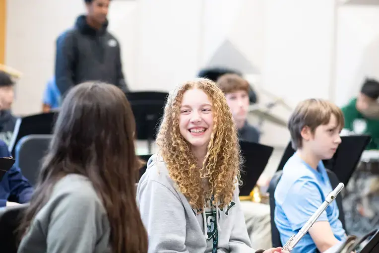 Students in music class