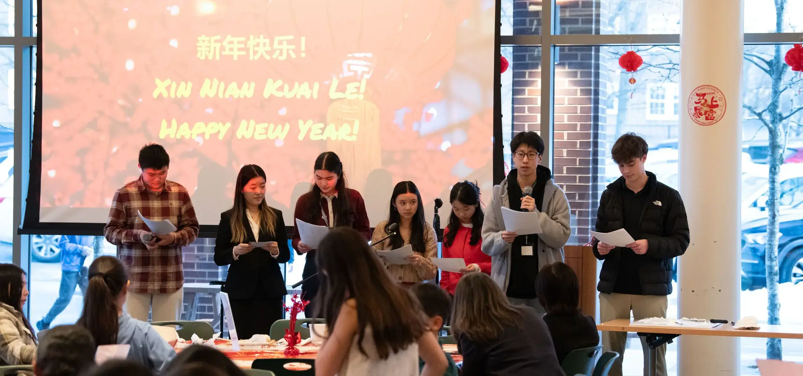 International students giving presentation
