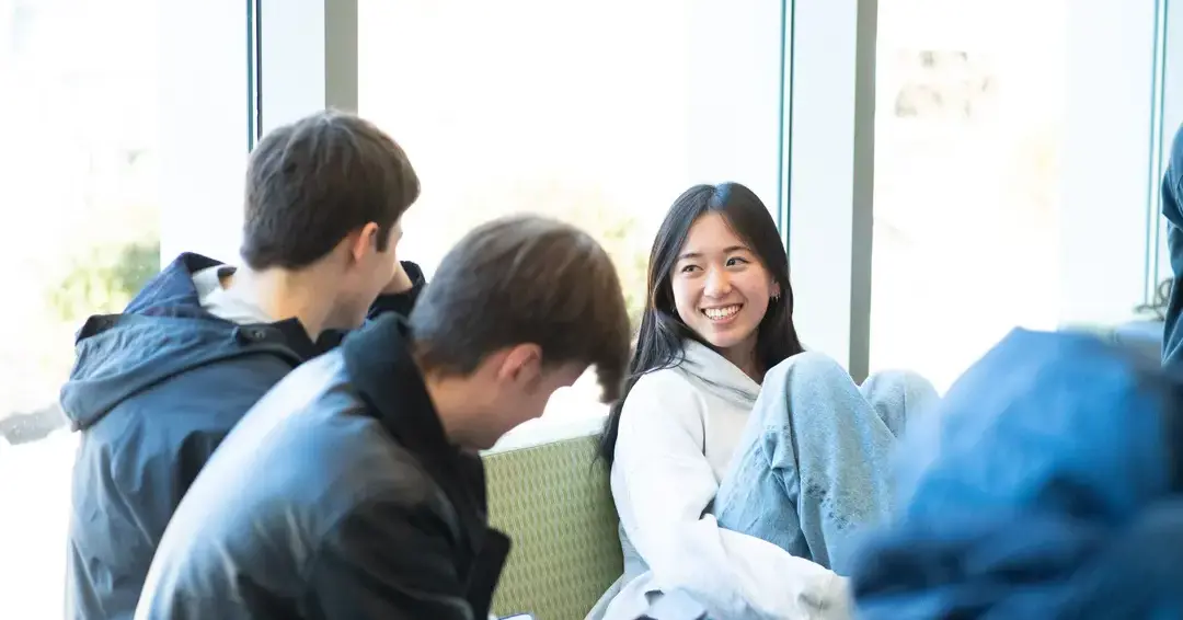 international students talking