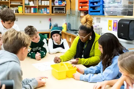 Students in art class
