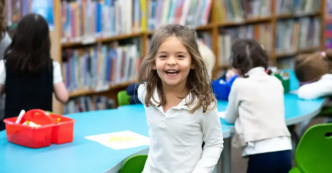 Lower school smiling in class