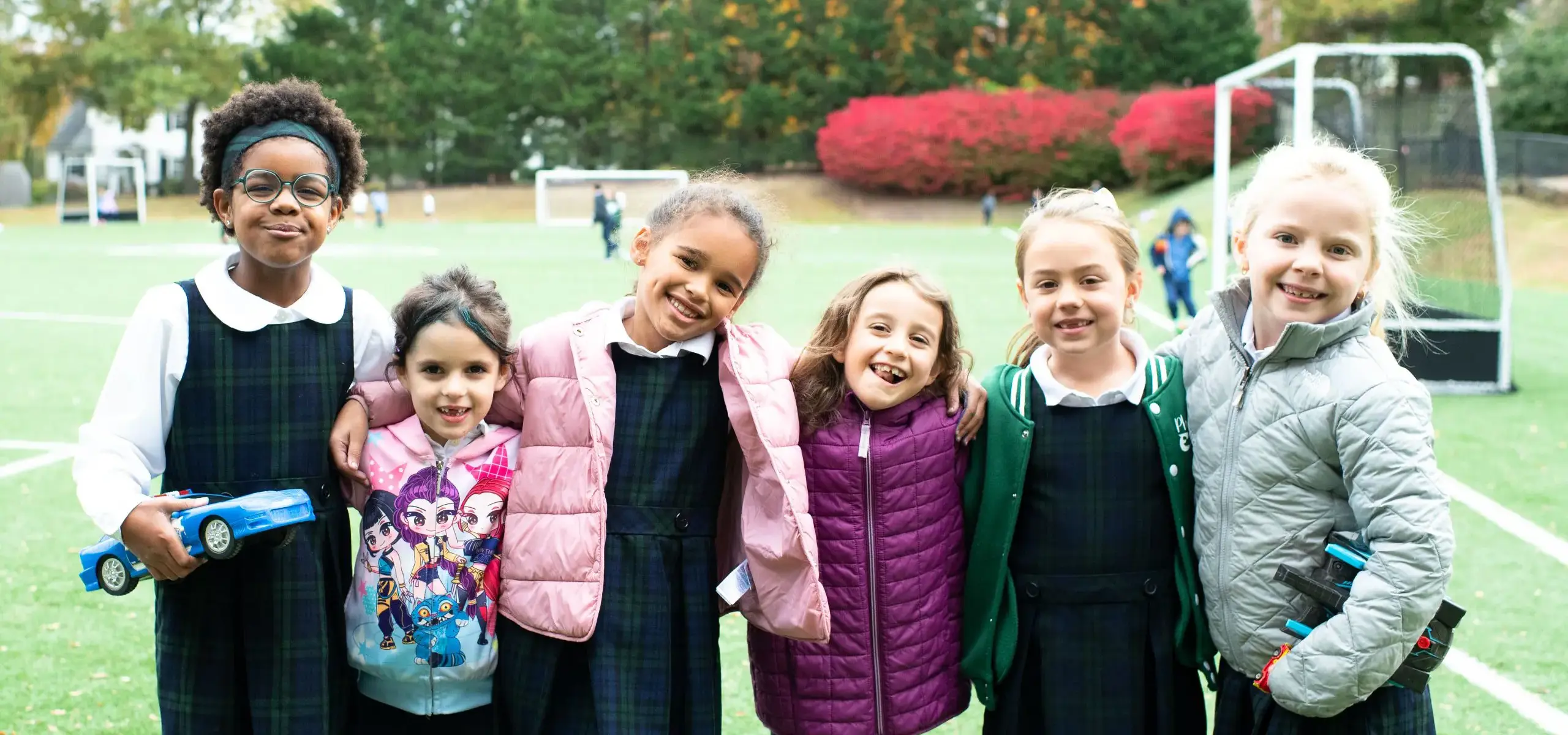 Lower school students on soccer field