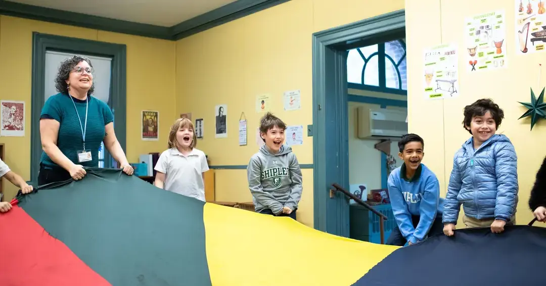 Lower school students in music class