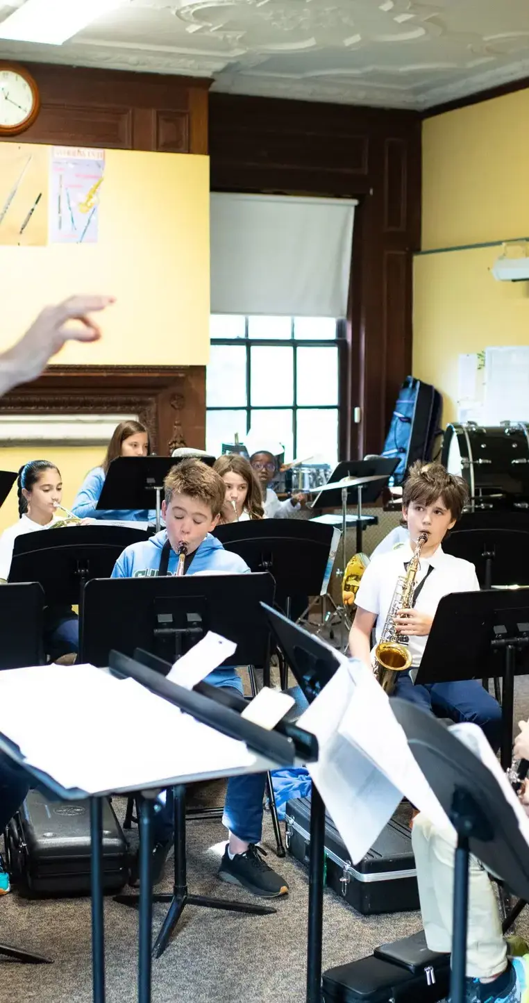 Students in music class
