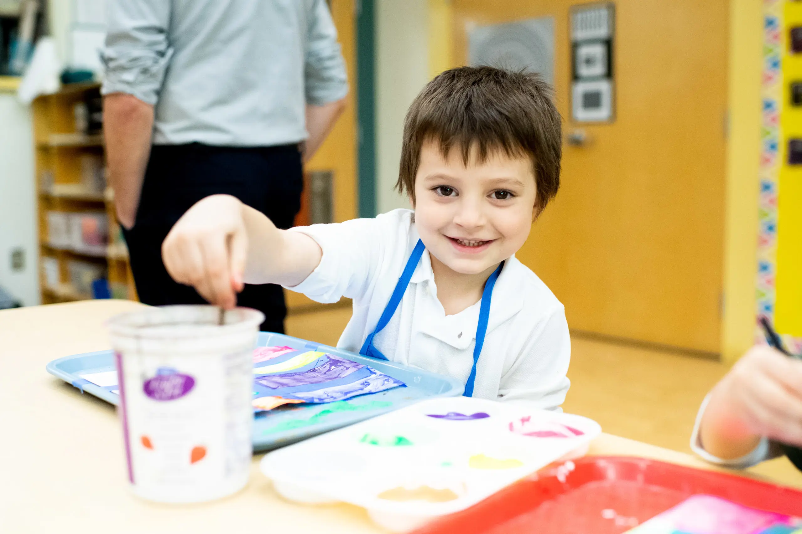 Lower school student in art class