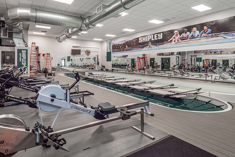 Indoor rowing facility at The Shipley School