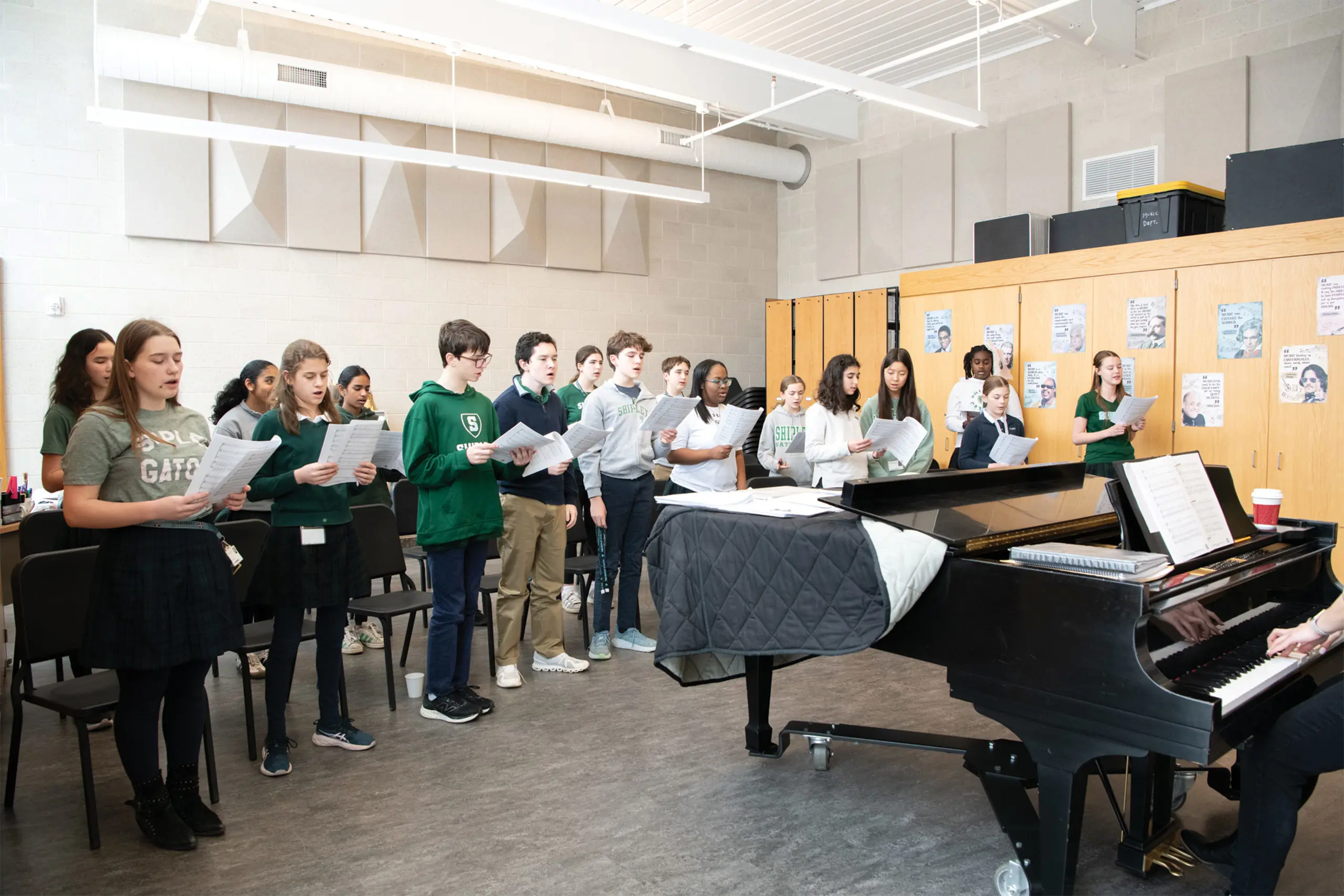 Students in music class