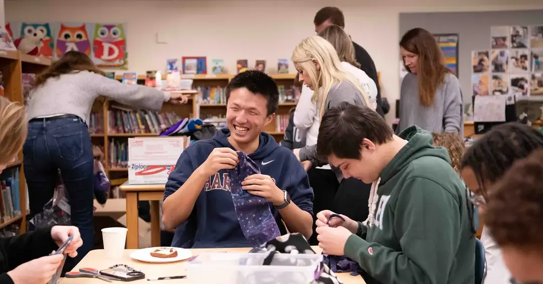 Students particiapting in service learning