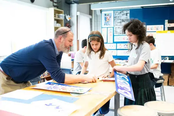 Students in art class