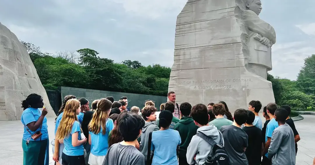 Students on history field trip