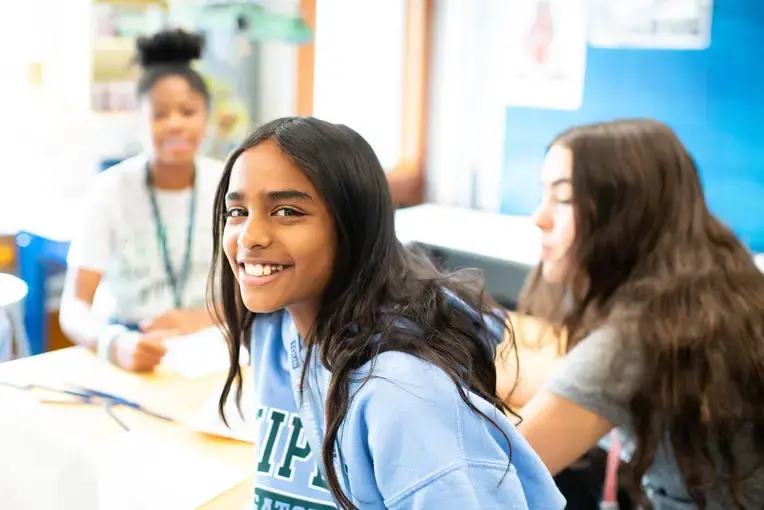 Students smiling in class