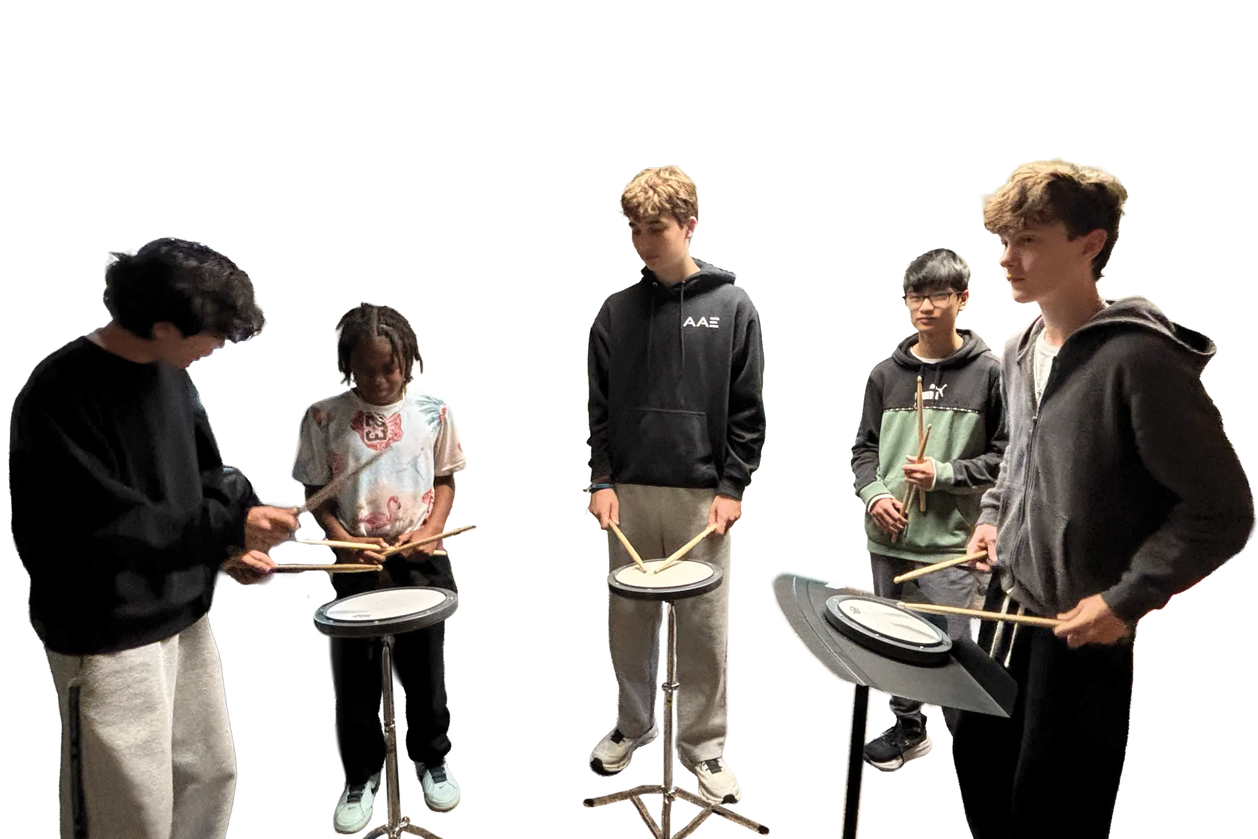 Students playing instruments