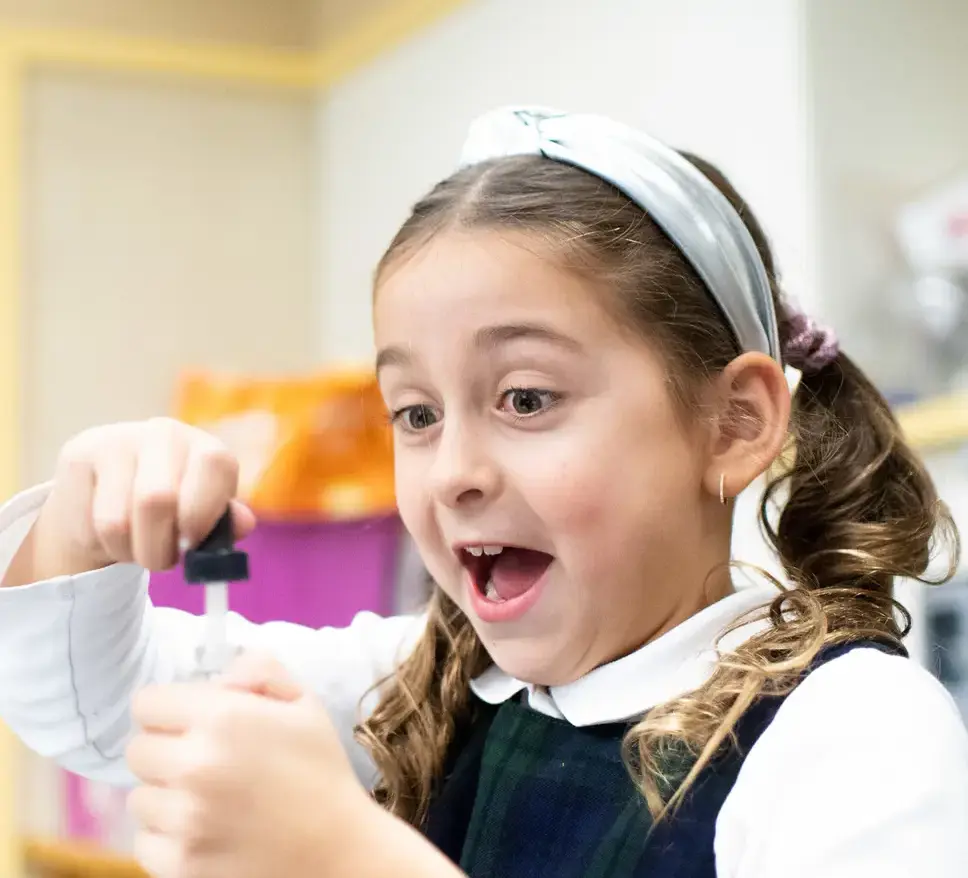 Student excited over project