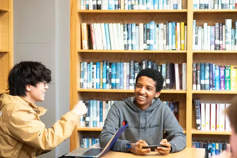 Students in library