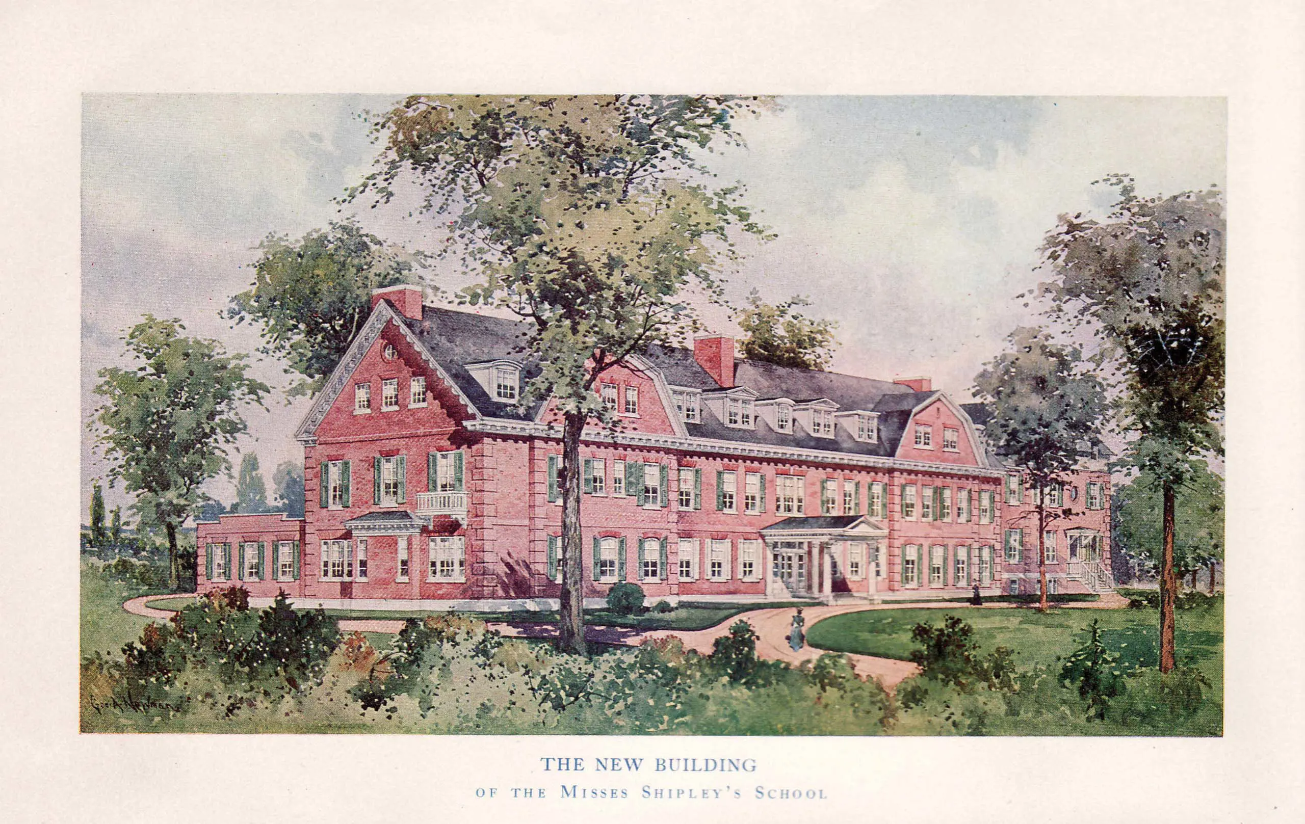 Antique drawing of Shipley School