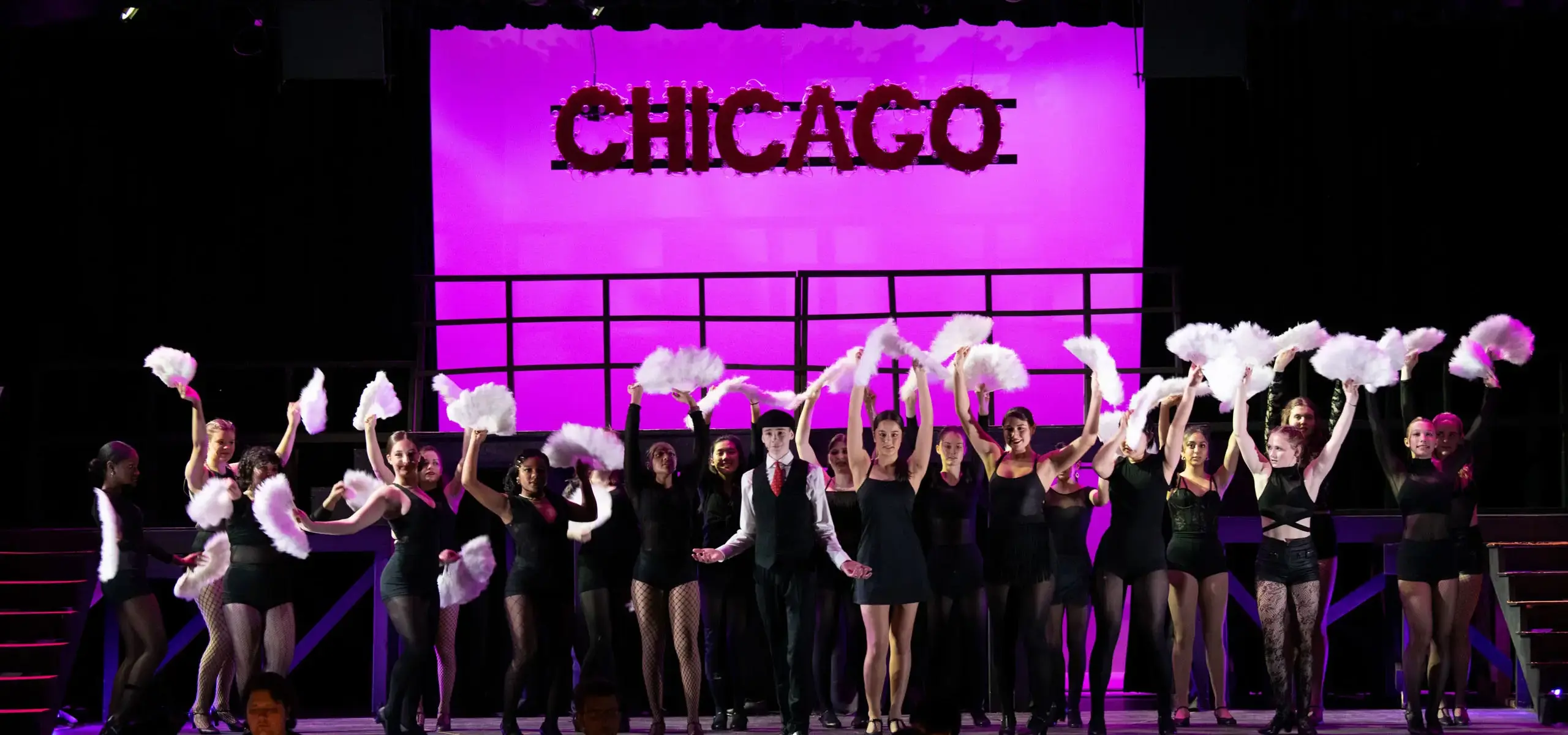 Students performing in play
