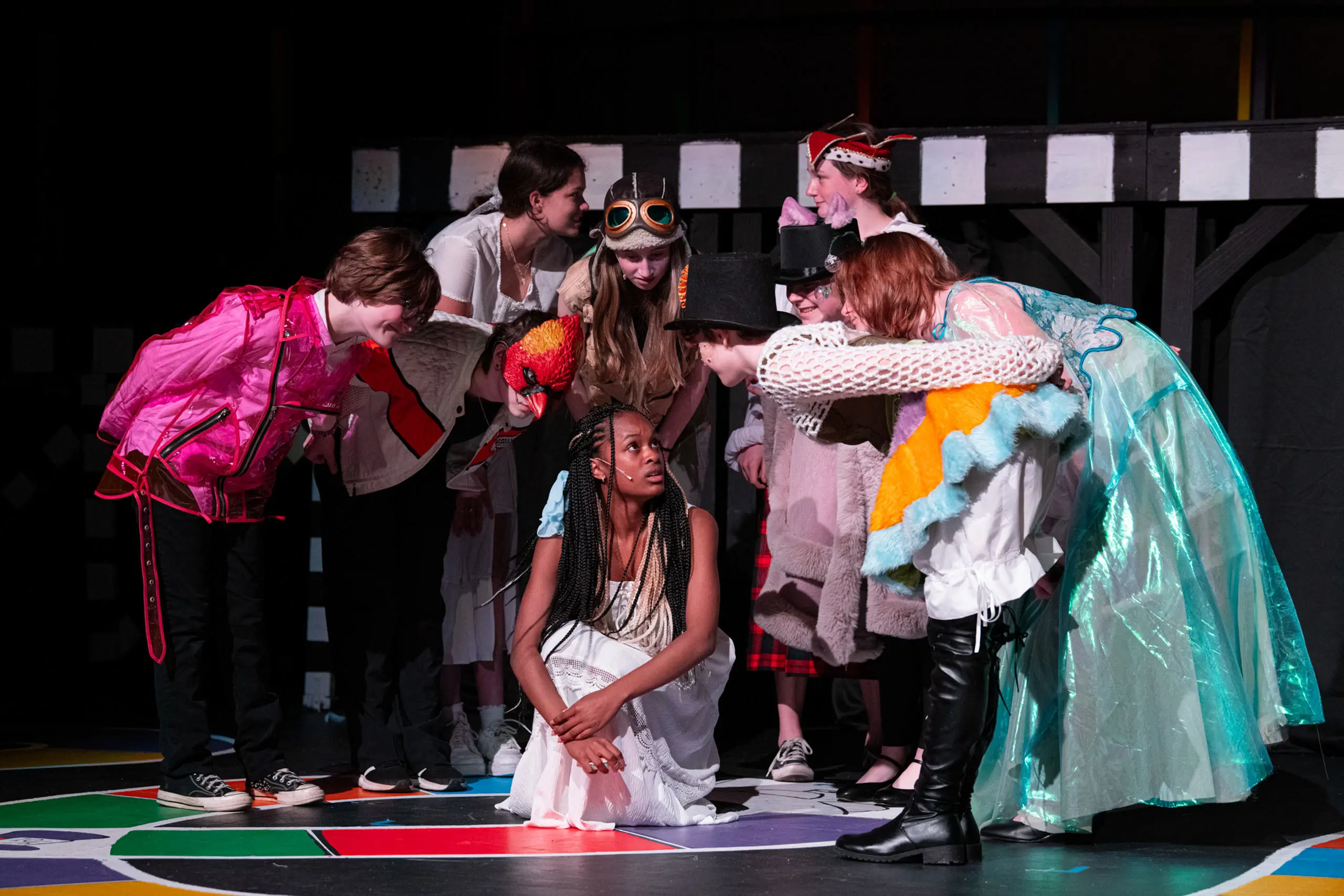 Students performing play