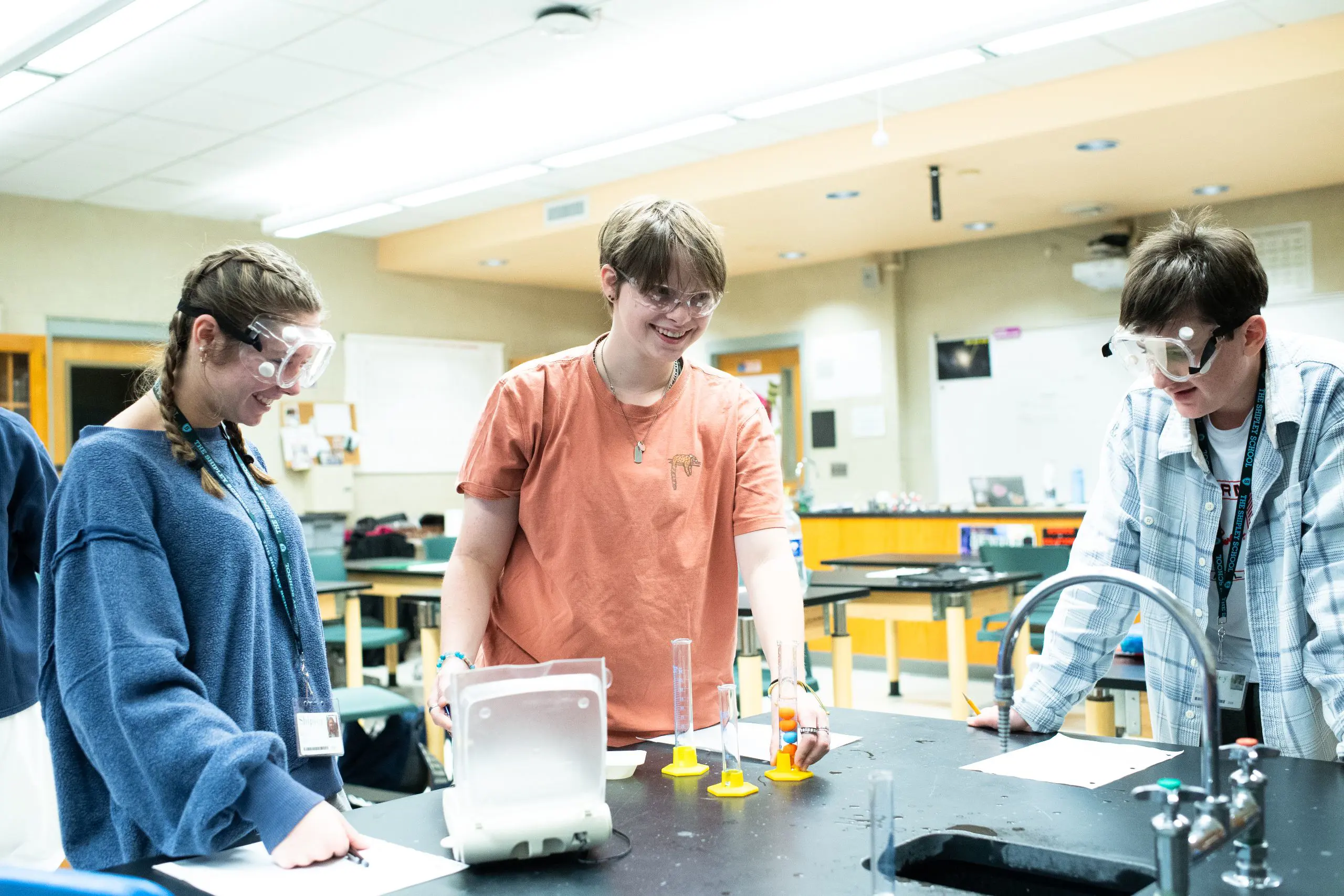 Students in science class
