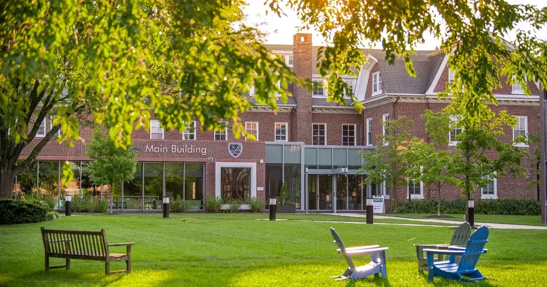 Shipley campus during sunset