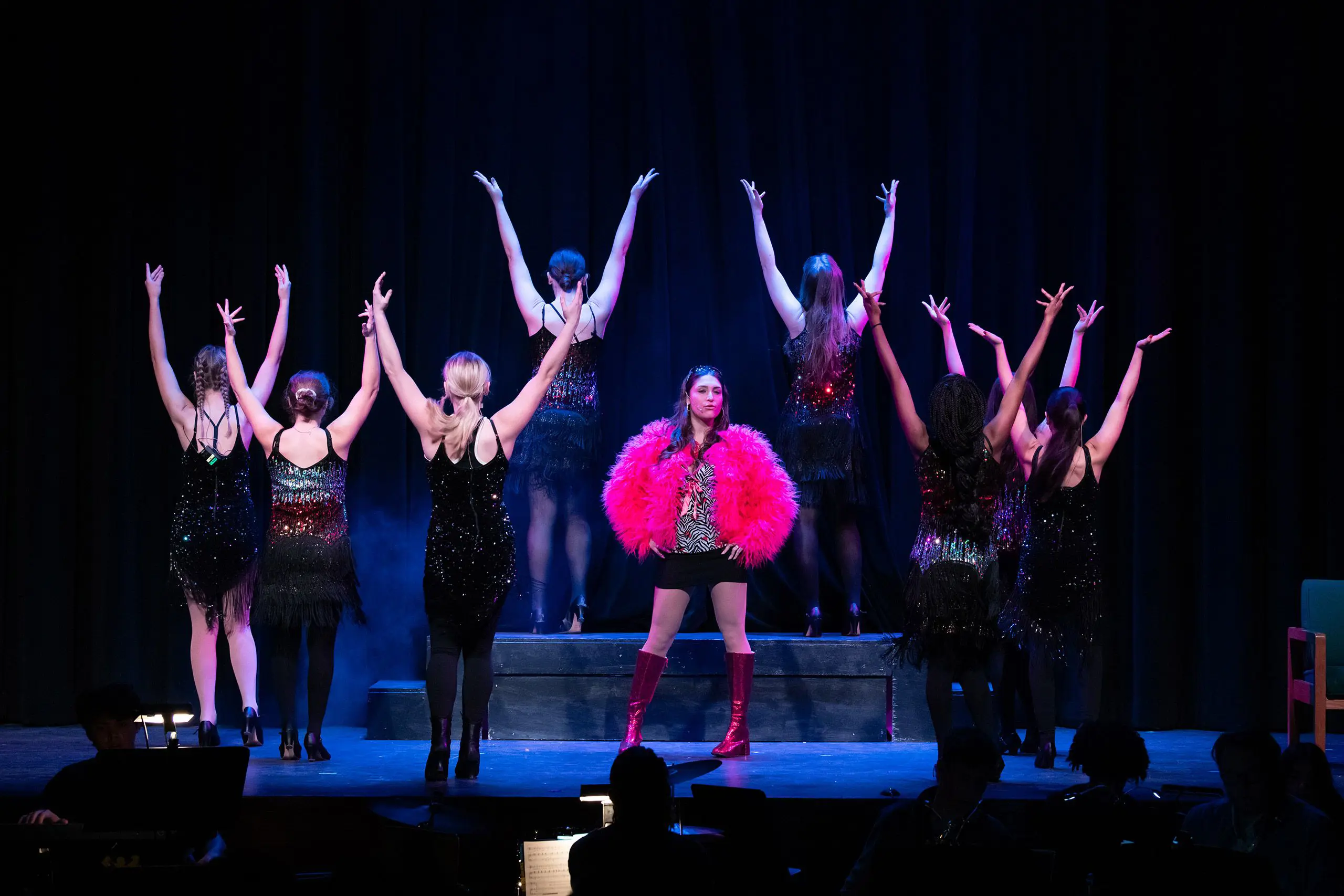 Students performing in play
