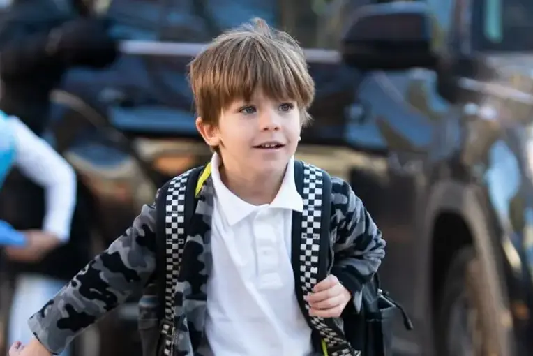 Student walking to school