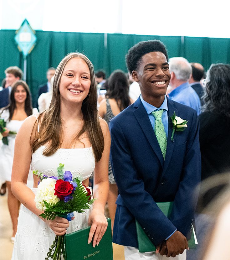 Students at commencement ceremony