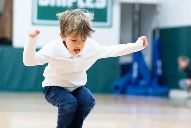 Student in PE class