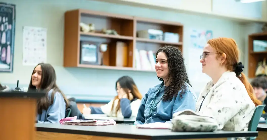 Students participating in class
