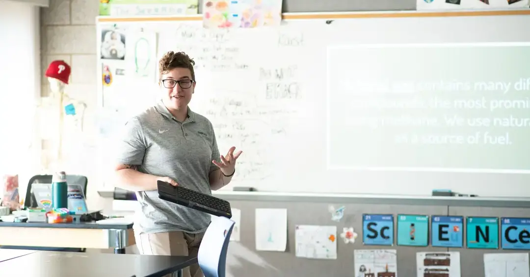 Shipley teacher giving lecture