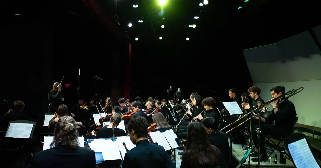 Students in orchestra