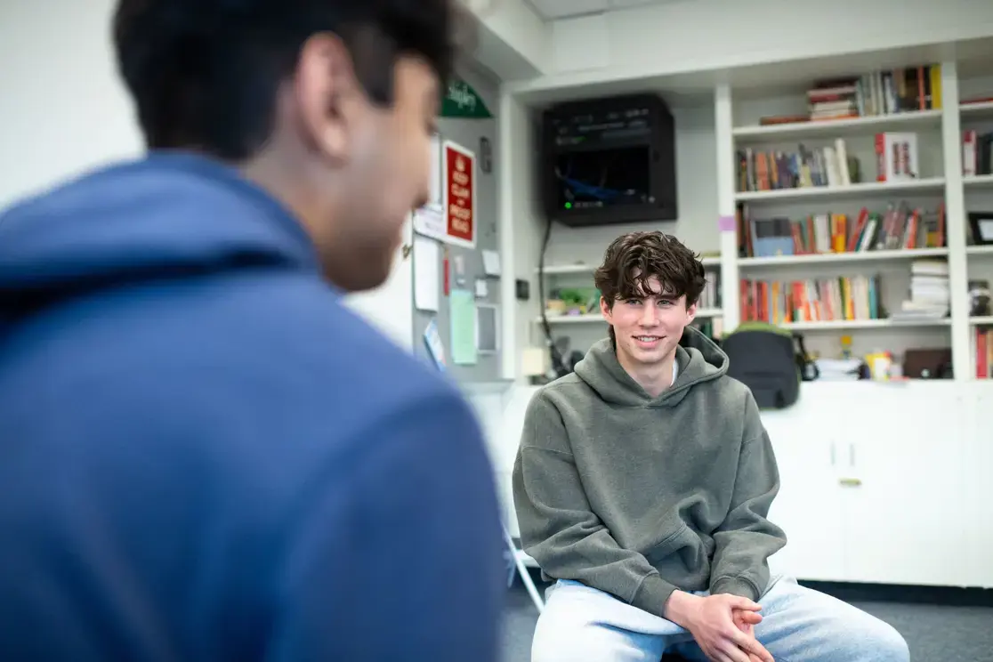 Students discussing in class