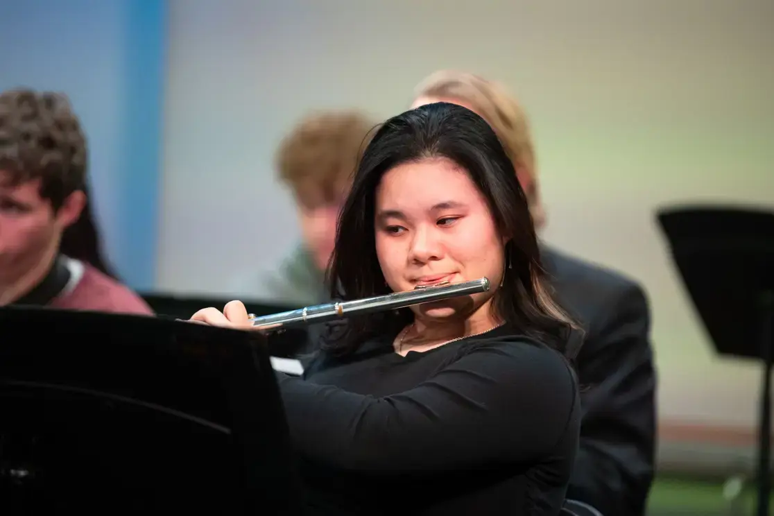 Students playing instruments