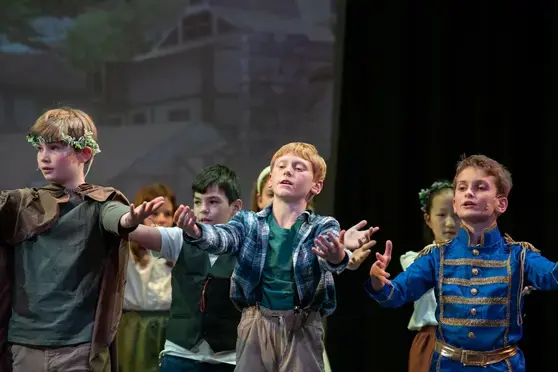 Students participating in play