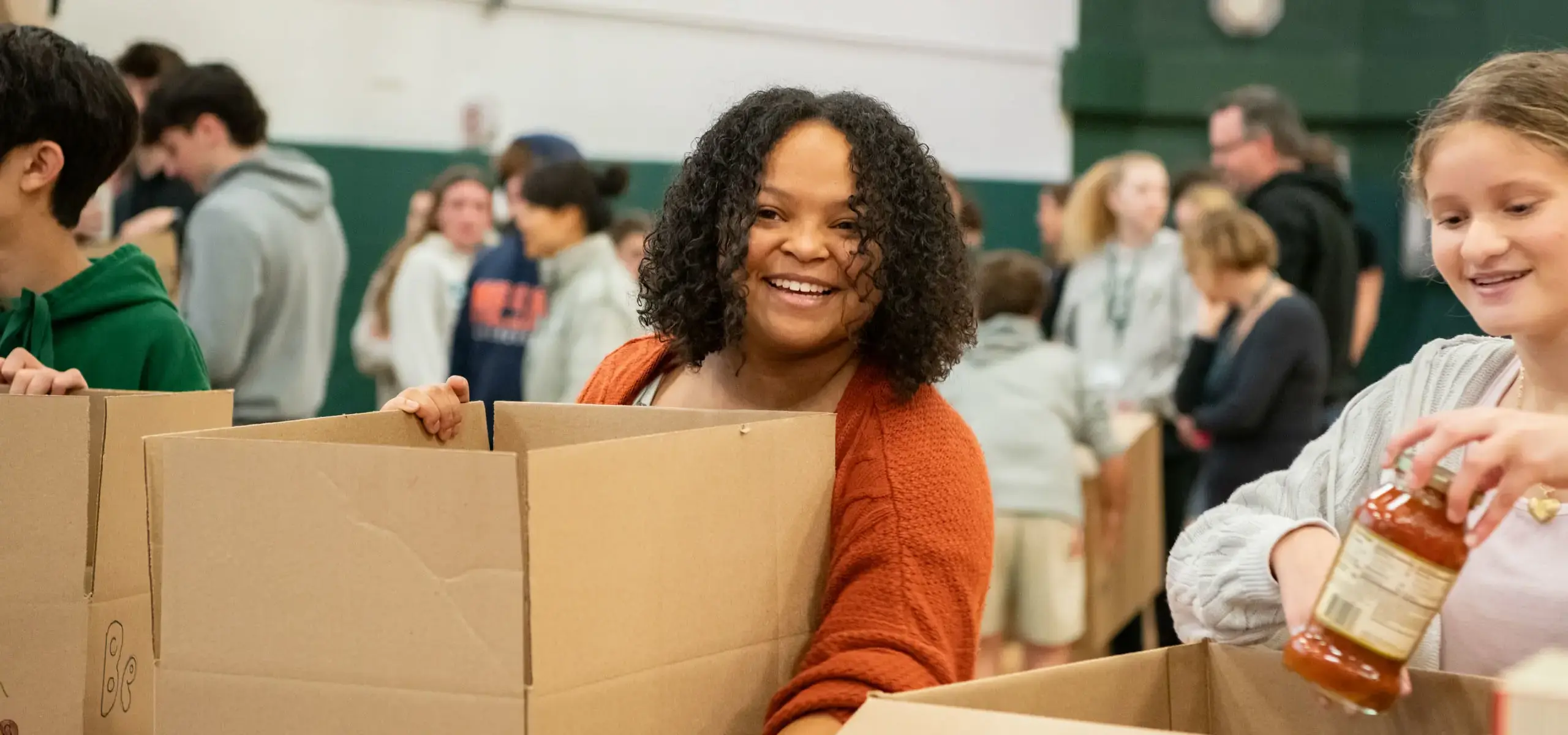 Students at food drive